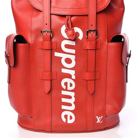 supreme x louis vuitton christopher backpack red|louis vuitton supreme backpack men.